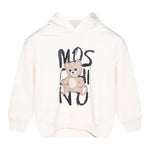 Moschino Felpa Chiusa con Cappuccio tinta unita Avorio per Bambino HUF098 AVORIO MOSCHINO 