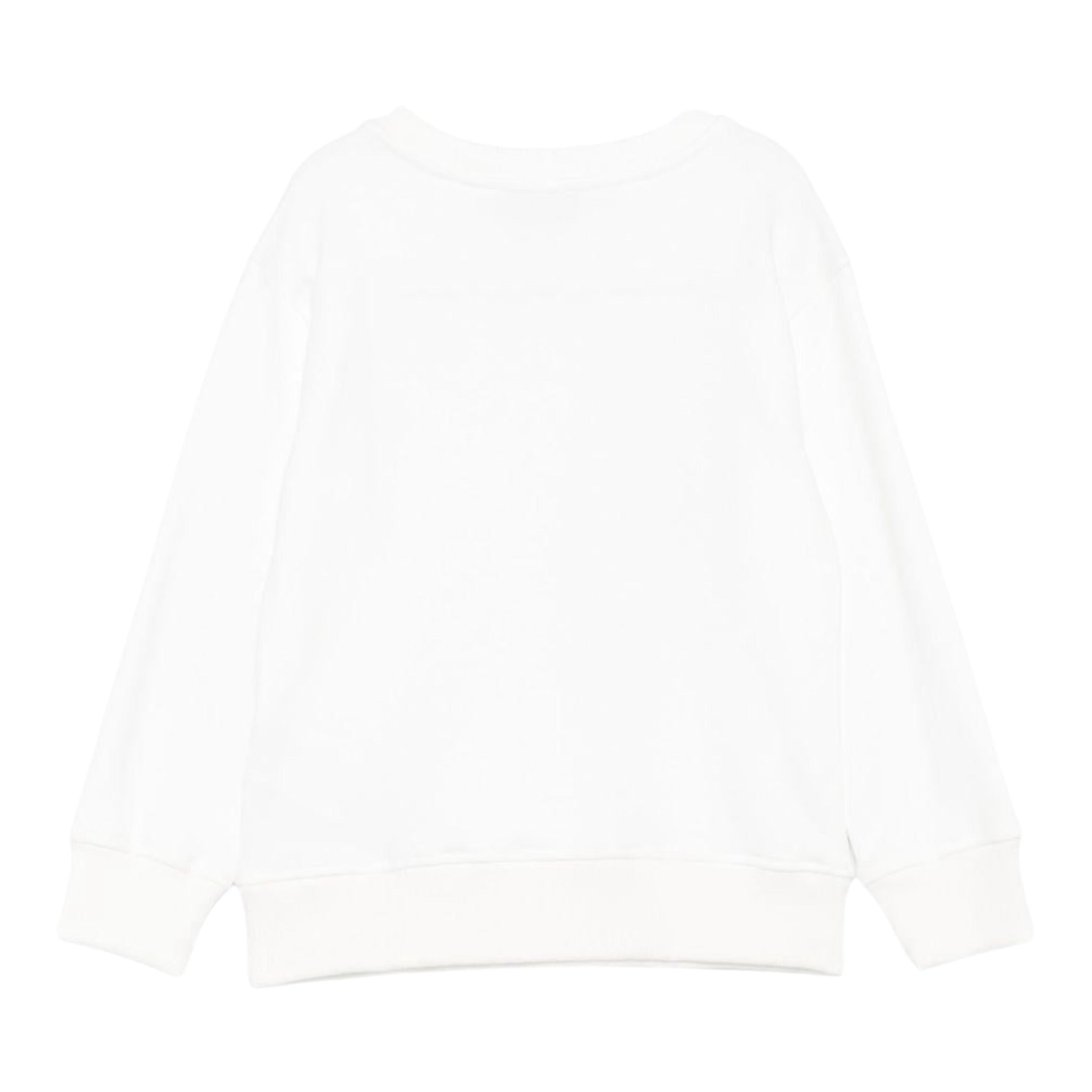 Moschino Felpa Chiusa Girocollo tinta unita con Stampa Bianco per Bambino HUF099 BIANCO MOSCHINO 
