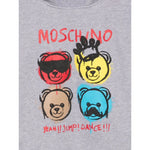 Moschino Felpa Chiusa con Cappuccio tinta unita con Stampe Grigio per Bambino HUF09D GRIGIO MOSCHINO 