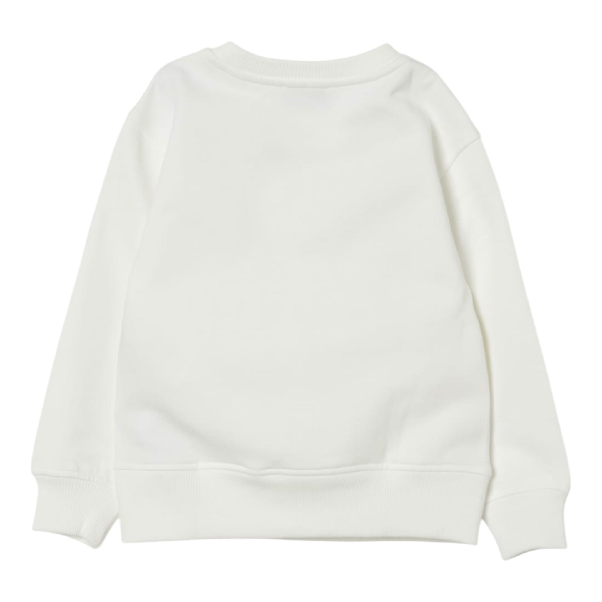 Moschino Felpa Chiusa Girocollo tinta unita con Logo Panna per Bambino HUF09H PANNA MOSCHINO 