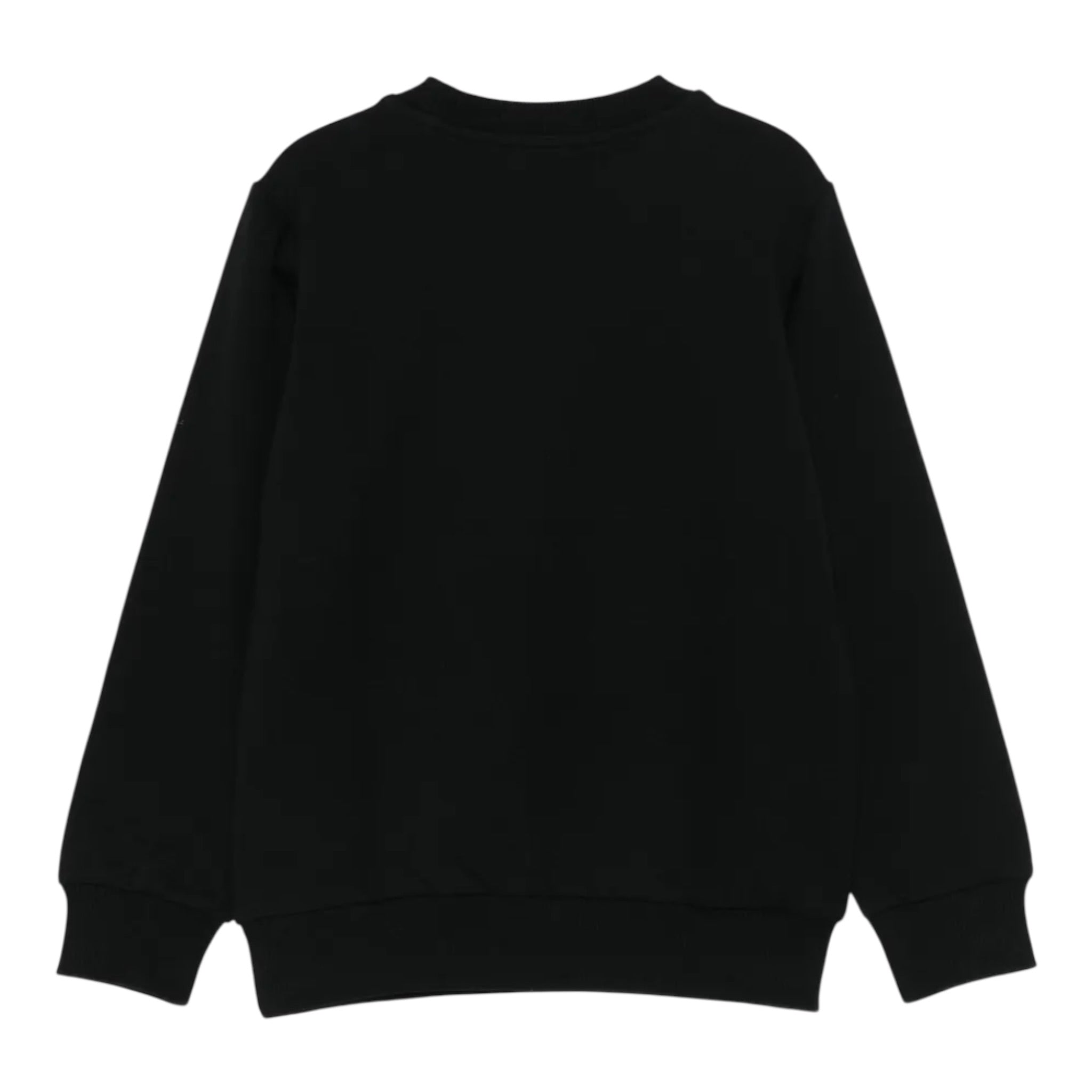 Moschino Felpa Chiusa Girocollo tinta unita con Stampe Nero per Bambino HUF09I NERO MOSCHINO 
