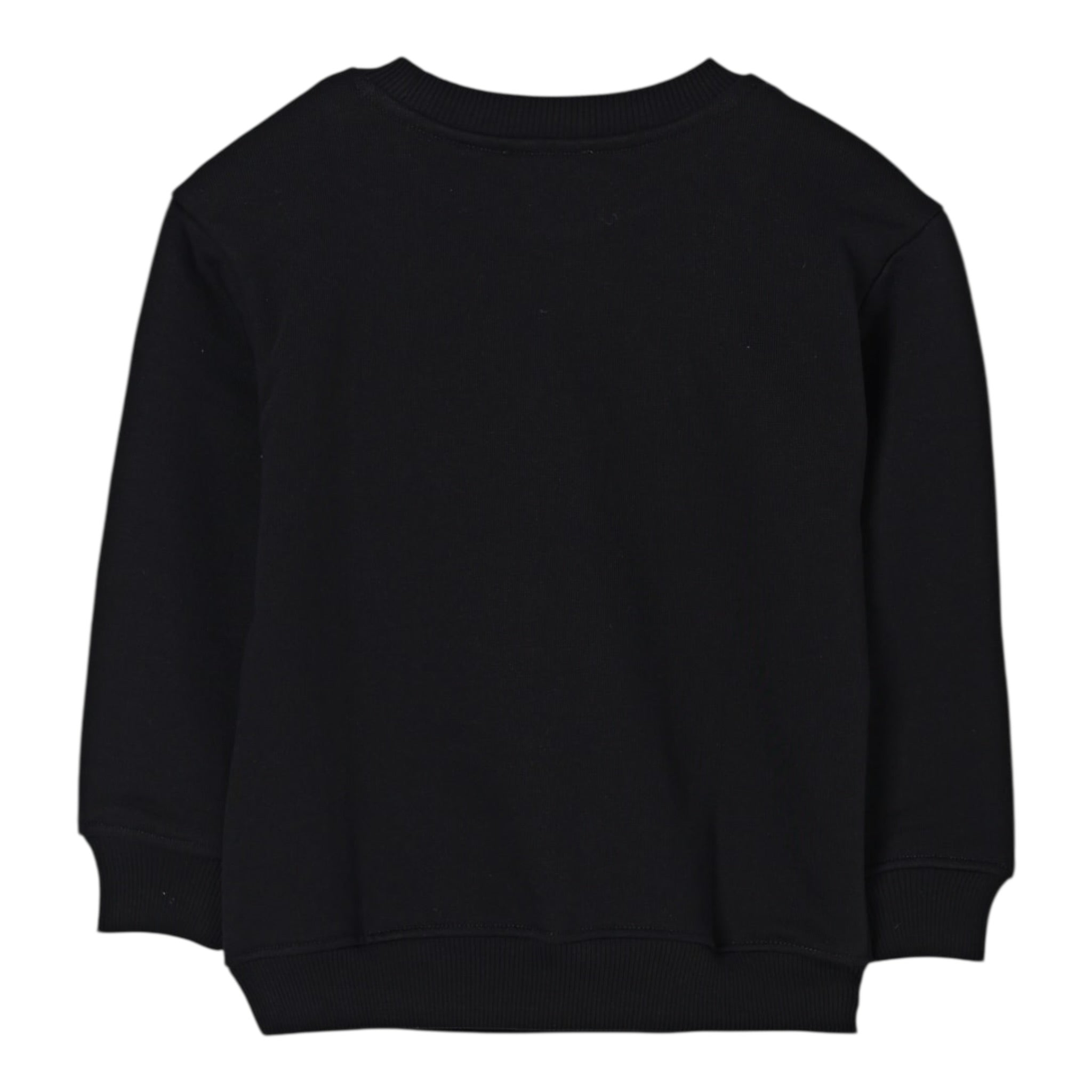 Moschino Felpa Chiusa Girocollo tinta unita con Stampa Nero per Bambino HUF09J NERO MOSCHINO 