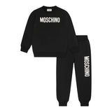 Moschino Completo 2 Pezzi Felpa-Pantalone tinta unita Nero per Bambino HUK048 NERO MOSCHINO 