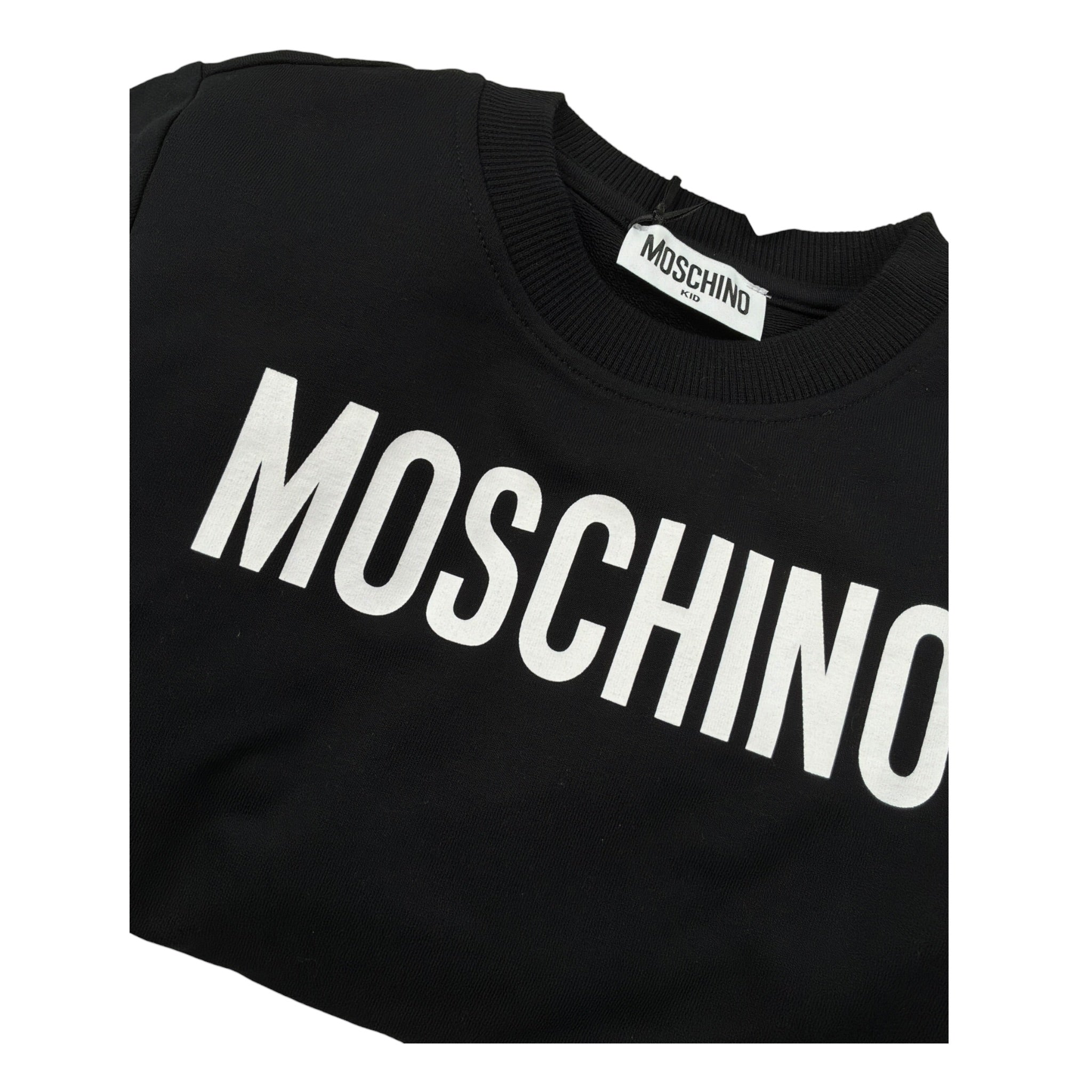 Moschino Completo 2 Pezzi Felpa-Pantalone tinta unita Nero per Bambino HUK048 NERO MOSCHINO 