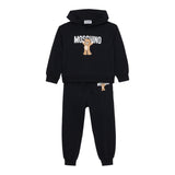 Moschino Completo 2 Pezzi Felpa-Pantalone tinta unita Nero per Bambino HUK04A NERO MOSCHINO 