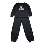 Moschino Completo 2 Pezzi Felpa-Pantalone tinta unita Nero per Bambino HUK04N NERO MOSCHINO 