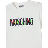 Moschino T-Shirt Girocollo tinta unita con Stampa Bianco per Bambino HUM05I BIANCO MOSCHINO 