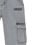 Moschino Jeans tinta unita con Tasconi Azzurro per Bambino HUP08H AZZURRO MOSCHINO 