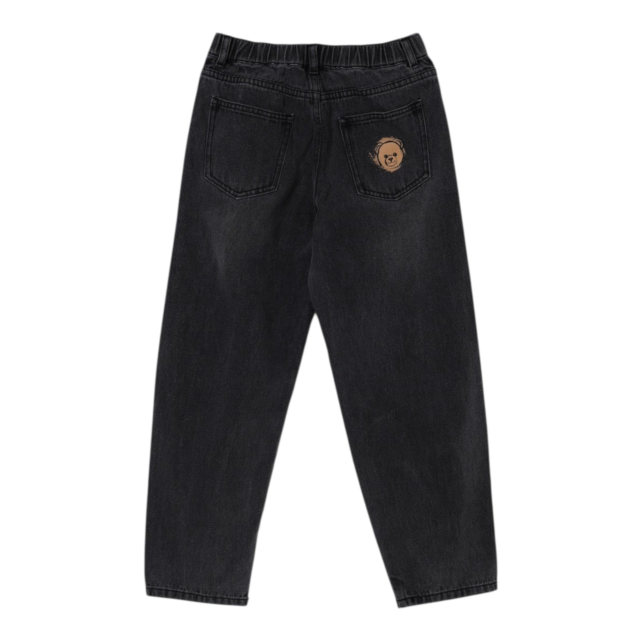 Moschino Jeans tinta unita con Elastico In Vita Nero per Bambino HUP08I NERO MOSCHINO 