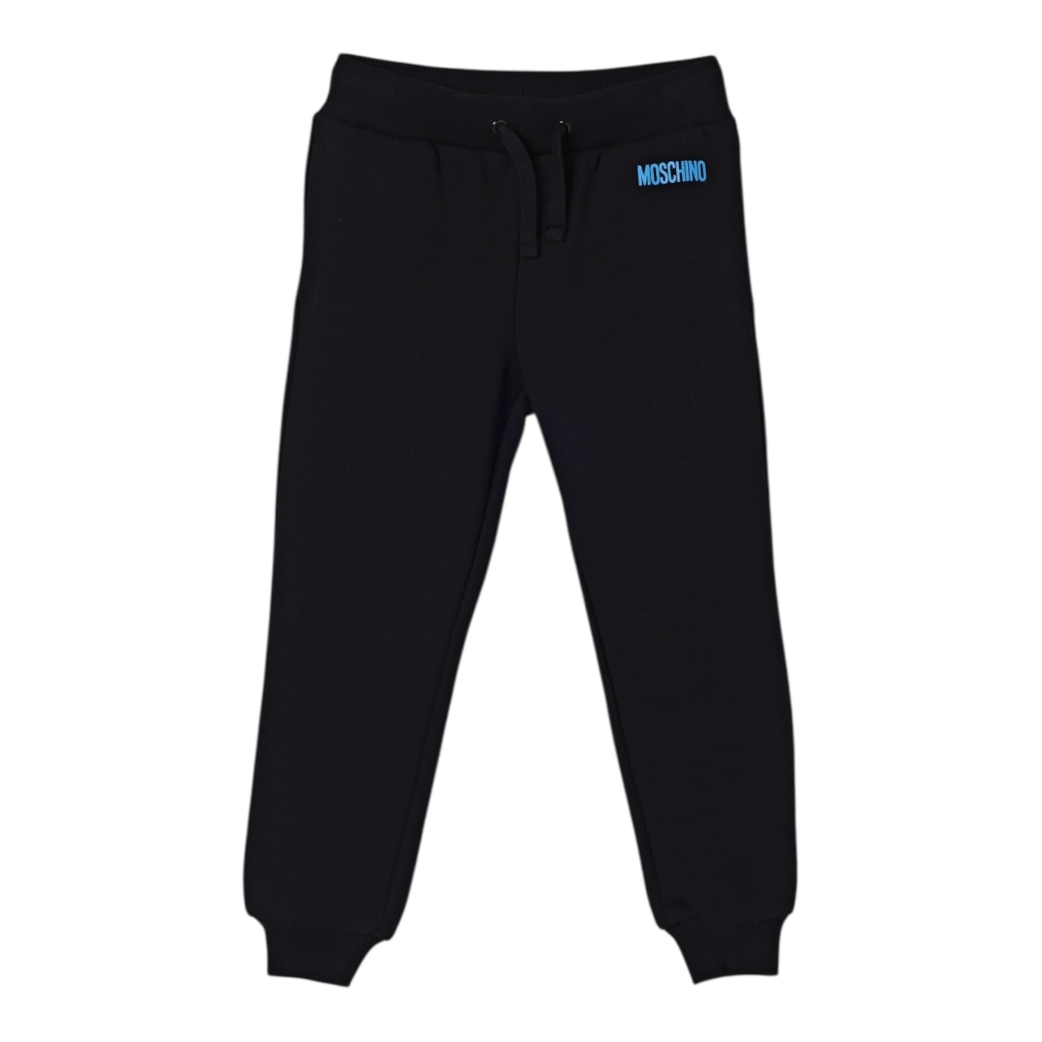 Moschino Pantalone Tuta Tinta Nita con Logo Nero per Bambino HUP08S NERO MOSCHINO 