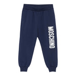 Moschino Pantalone Tuta tinta unita con Logo Blu per Bambino HUP08U BLU MOSCHINO 