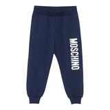 Moschino Pantalone Tuta tinta unita con Logo Blu per Bambino HUP08U BLU MOSCHINO 