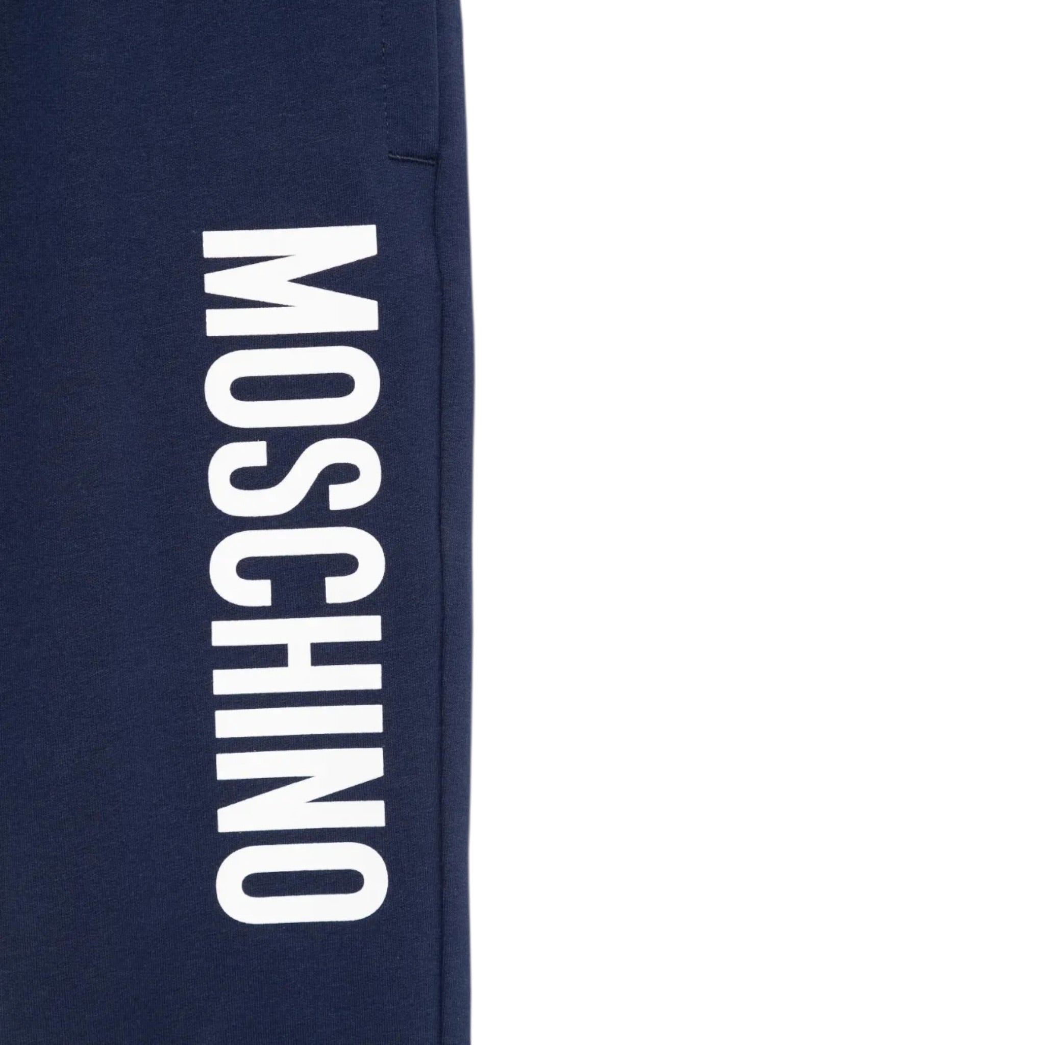 Moschino Pantalone Tuta tinta unita con Logo Blu per Bambino HUP08U BLU MOSCHINO 