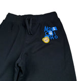Moschino Pantalone Modello Tuta tinta unita con Stampa Nero per Bambino HUP093 NERO MOSCHINO 