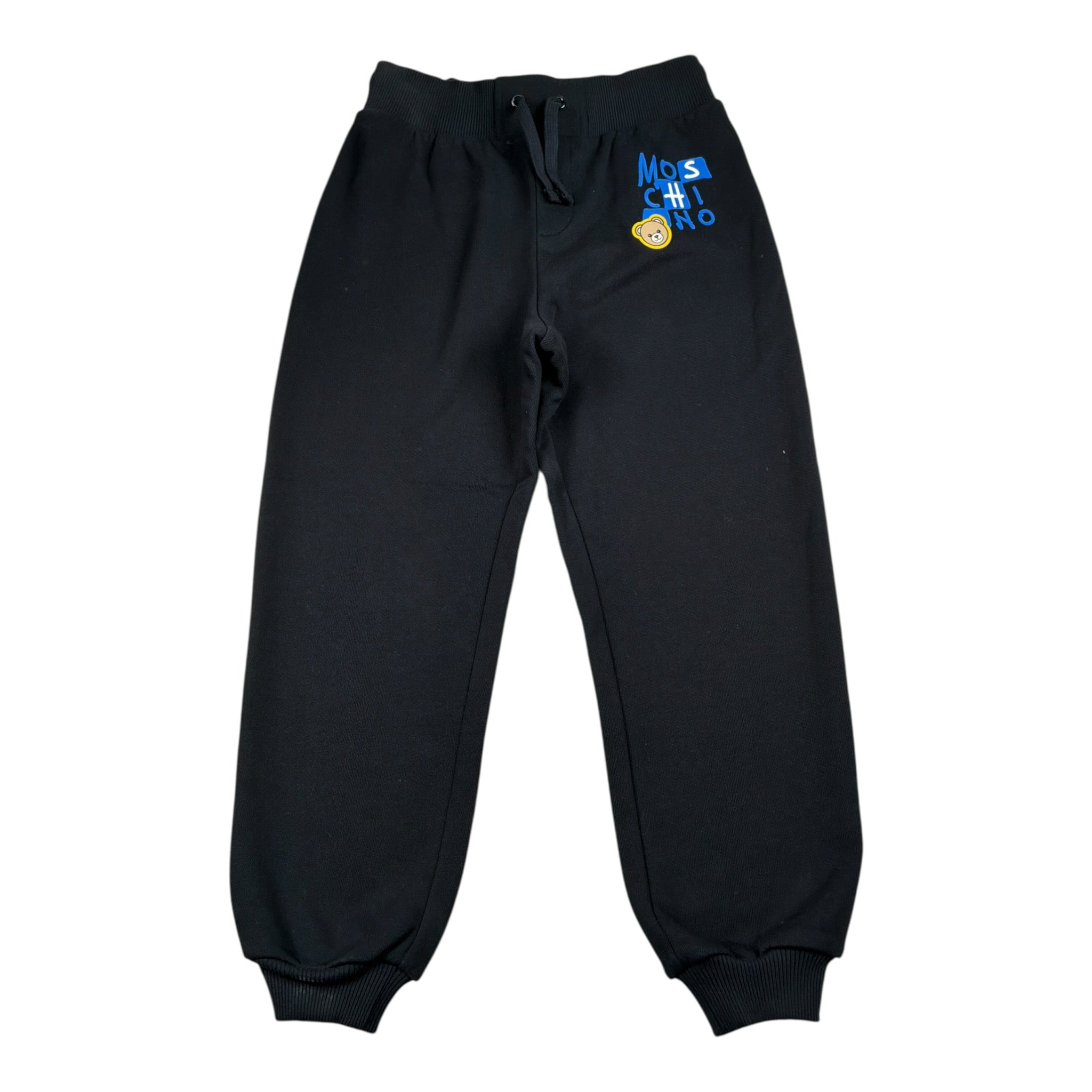 Moschino Pantalone Modello Tuta tinta unita con Stampa Nero per Bambino HUP093 NERO MOSCHINO 