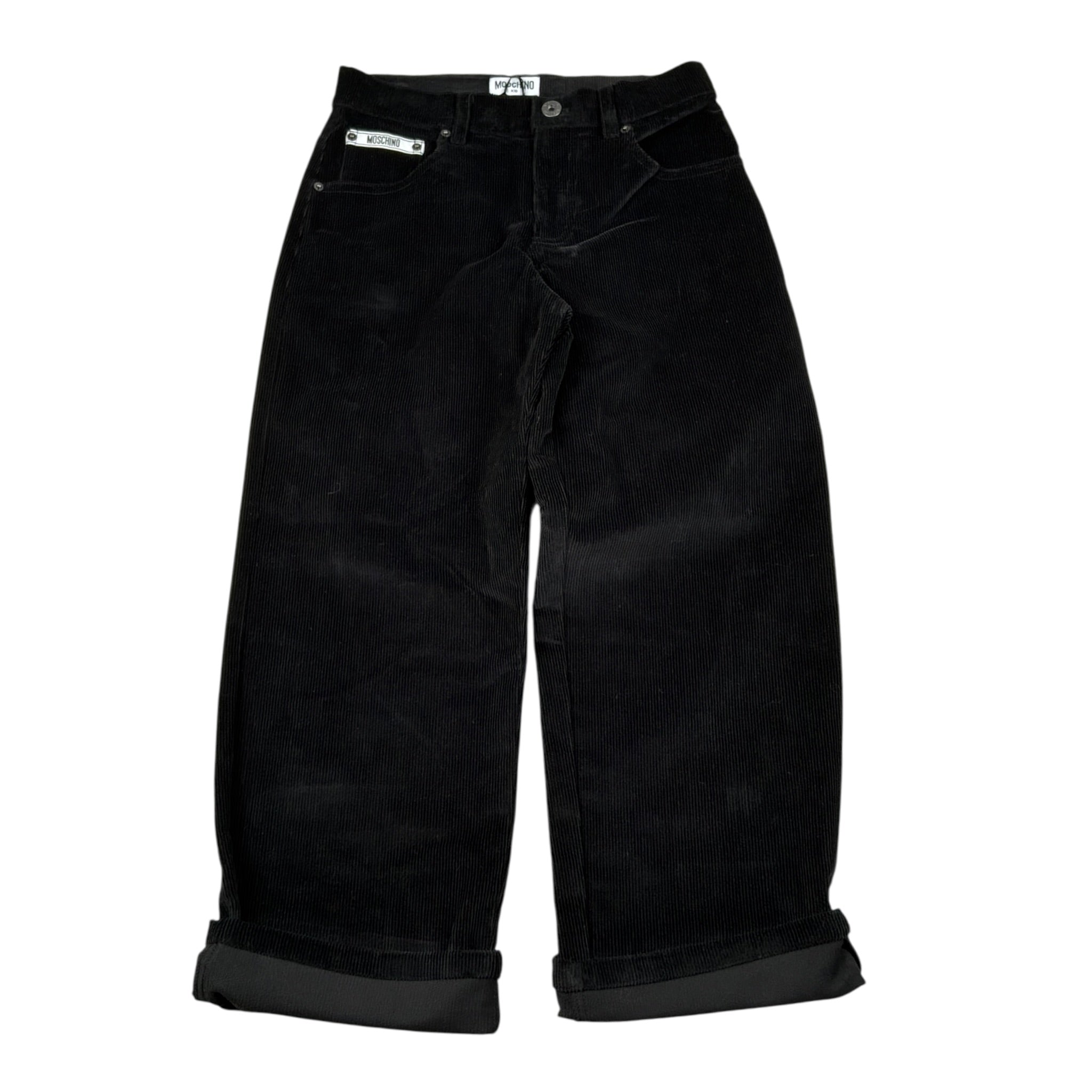 Moschino Pantalone tinta unita In Velluto Nero per Bambina HUP097 NERO MOSCHINO 