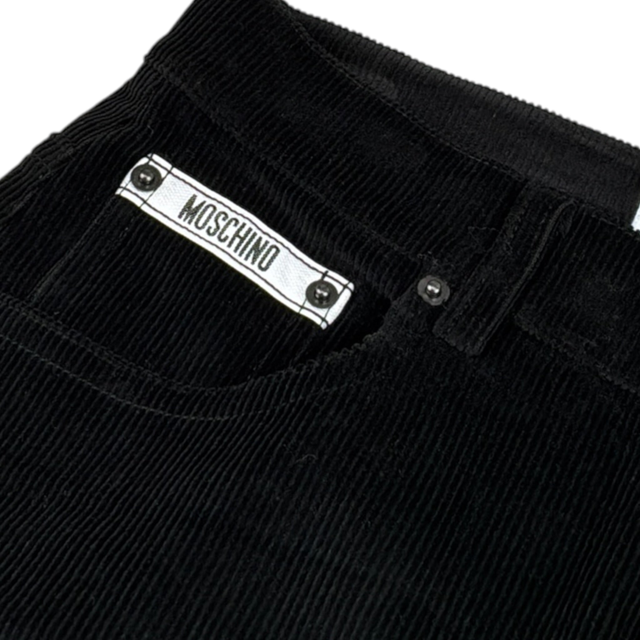 Moschino Pantalone tinta unita In Velluto Nero per Bambina HUP097 NERO MOSCHINO 