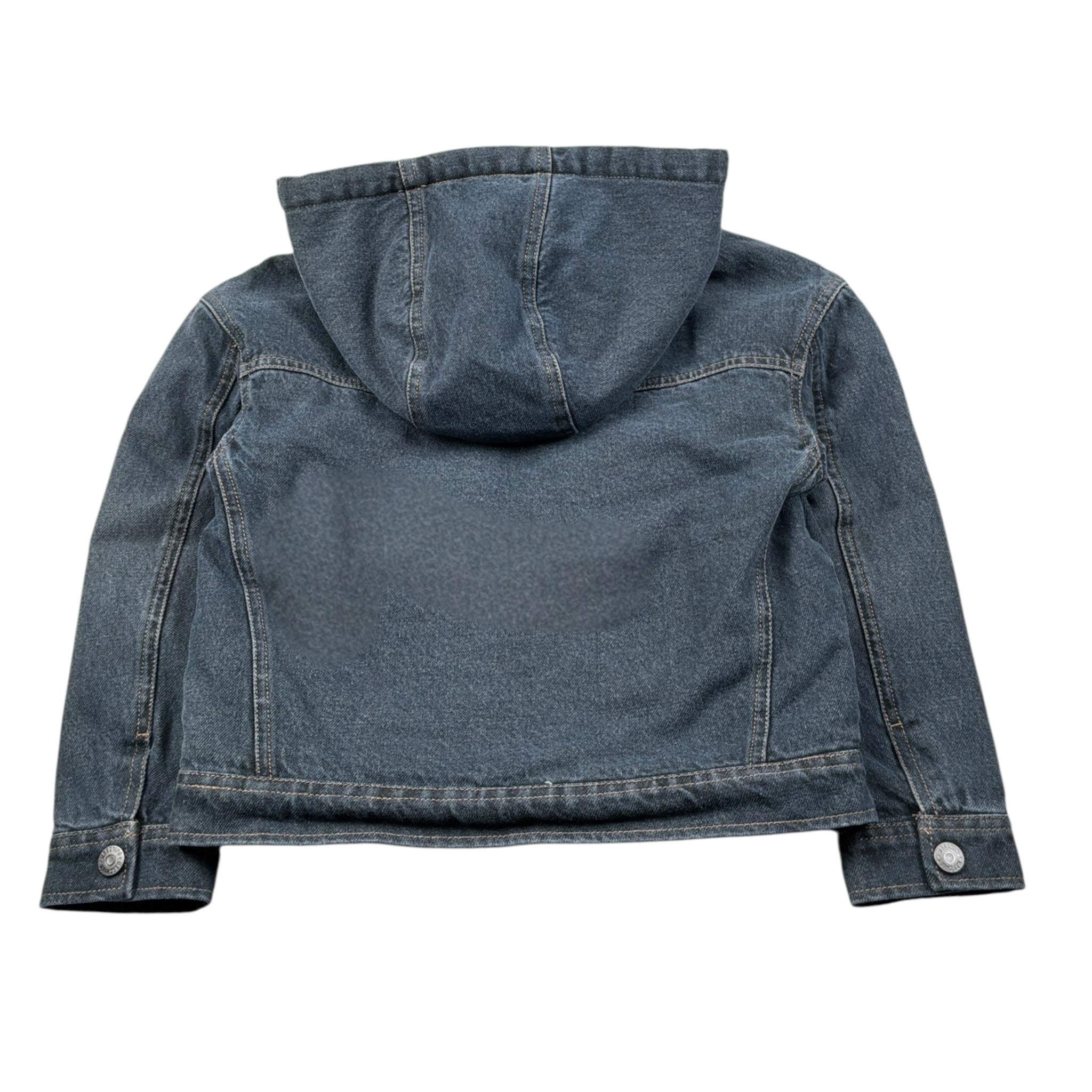 Moschino Giubbino In Denim tinta unita con Zip E Cappuccio Blu per Bambino HUS05N BLU MOSCHINO 