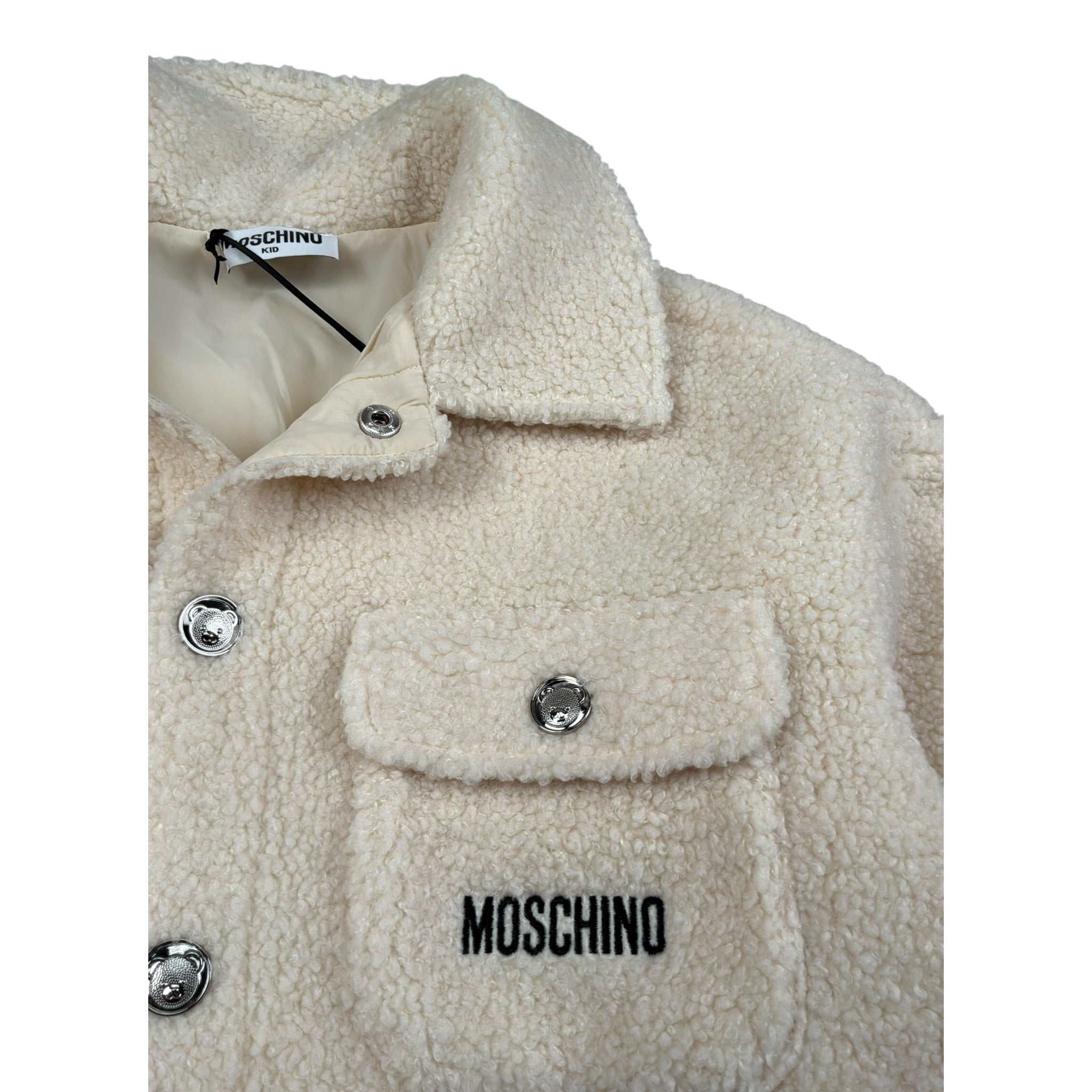 Moschino Giacca Teddy tinta unita Panna per Bambina HUS05O PANNA MOSCHINO 