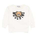 Moschino Maglia Girocollo tinta unita con Logo Panna per Bambino HUW01AX PANNA MOSCHINO 