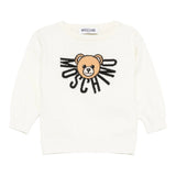 Moschino Maglia Girocollo tinta unita con Logo Panna per Bambino HUW01AX PANNA MOSCHINO 