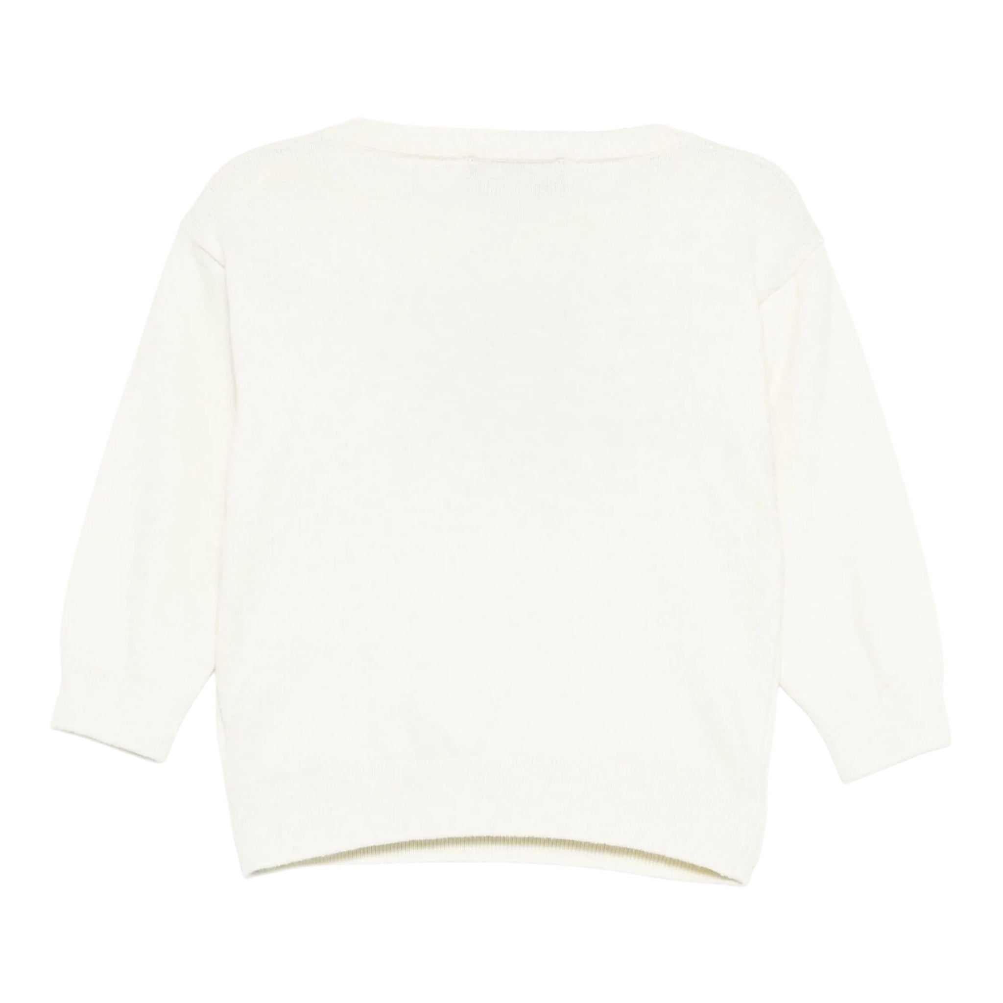 Moschino Maglia Girocollo tinta unita con Logo Panna per Bambino HUW01AX PANNA MOSCHINO 