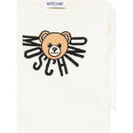 Moschino Maglia Girocollo tinta unita con Logo Panna per Bambino HUW01AX PANNA MOSCHINO 