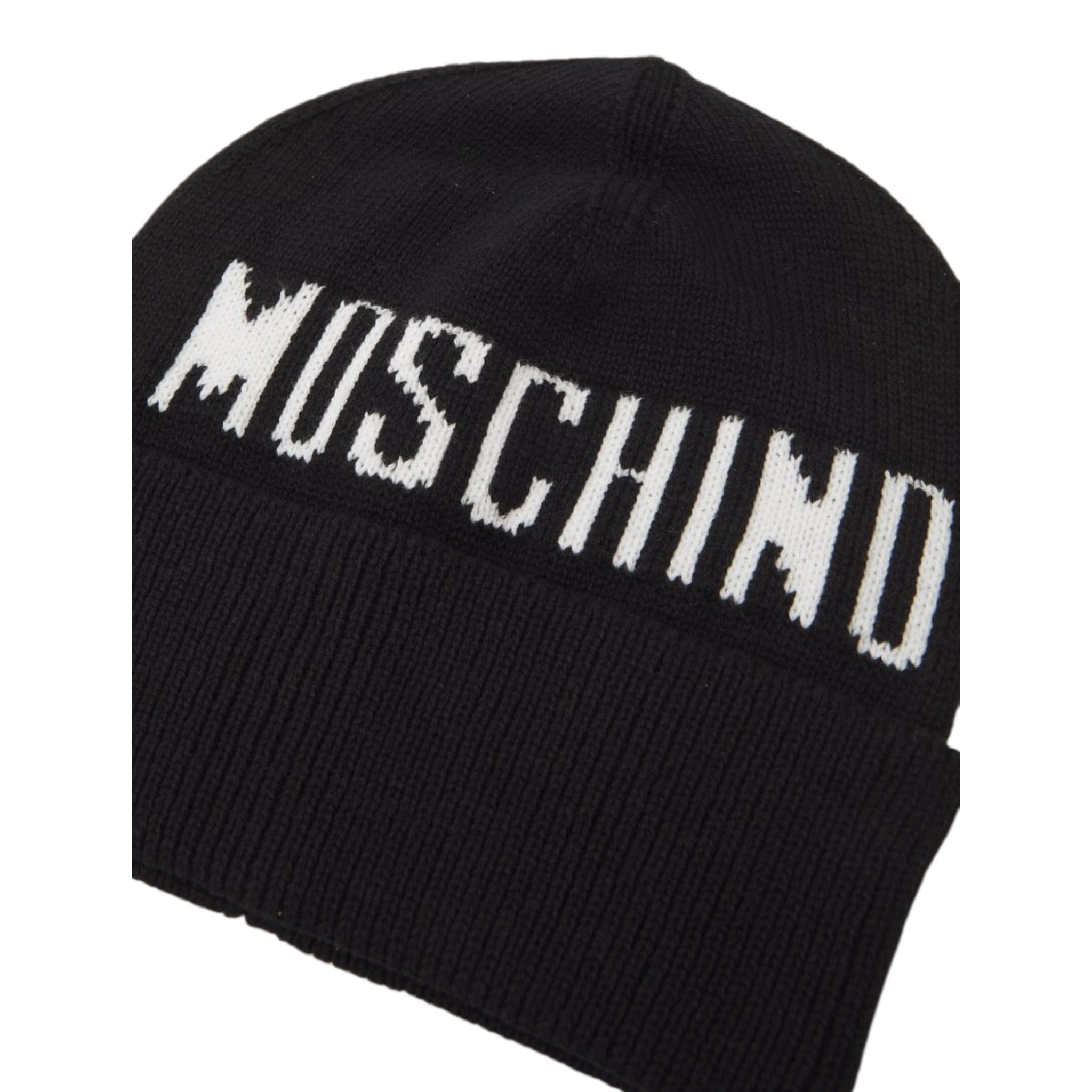 Moschino Cappello tinta unita con Logo Nero per Bambino HUX02P NERO MOSCHINO 