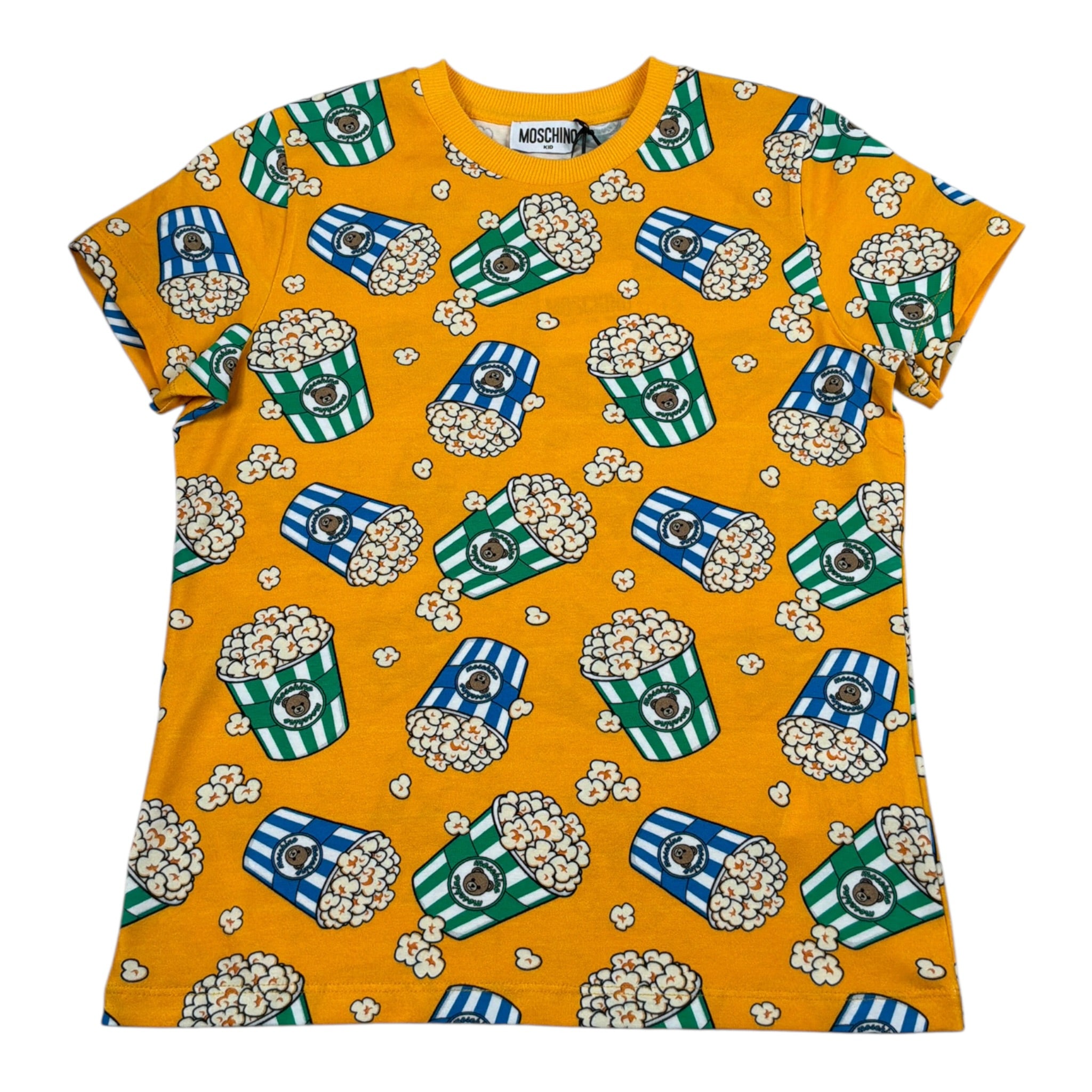 Moschino T-Shirt tinta unita con Stampa Ocra per Bambino HWM03T OCRA MOSCHINO 