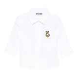 Moschino Camicia Manica Lunga tinta unita con Logo Bianco per Neonato M5C002X BIANCO MOSCHINO 