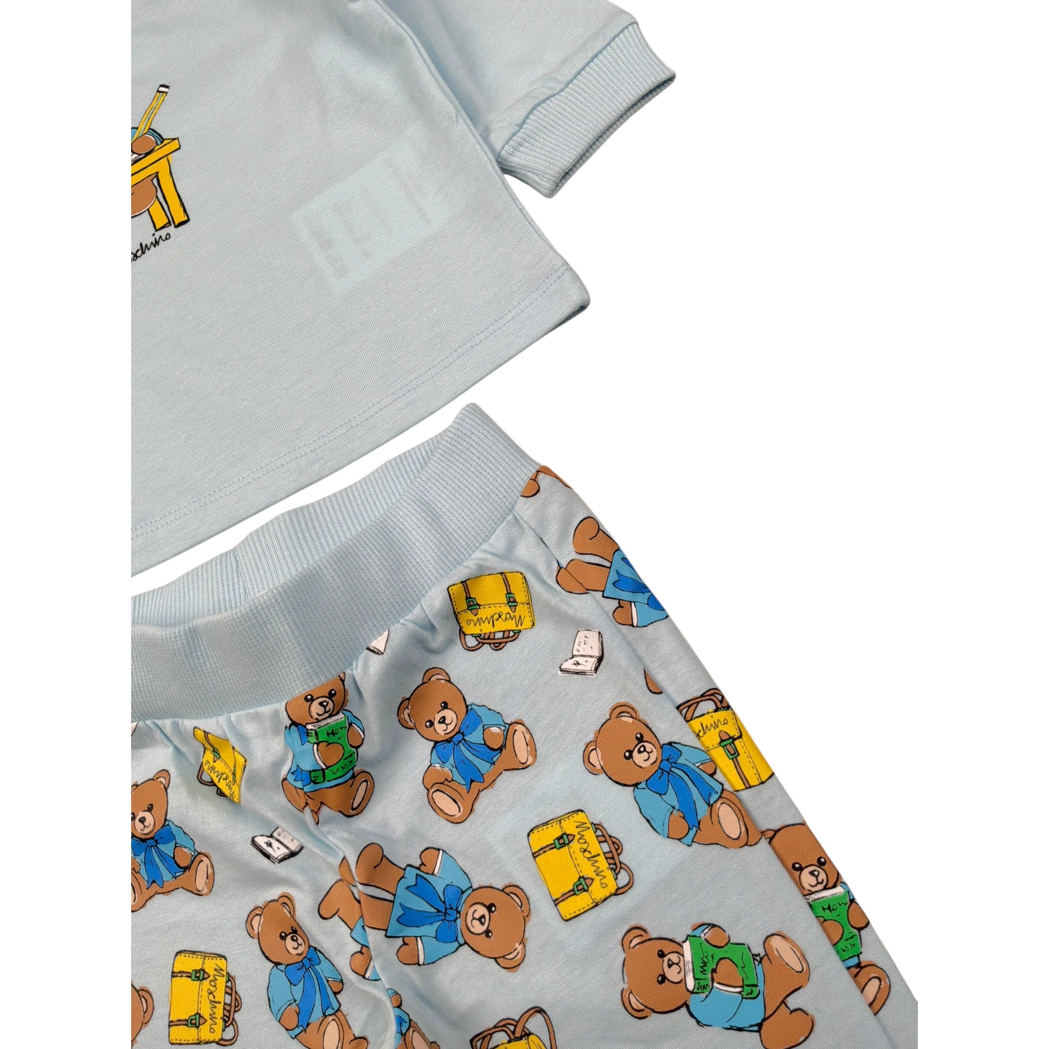 Moschino Completo 2Pz Shirt-Pantalone Azzurro per Neonato M5K02F AZZURRO MOSCHINO 