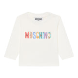 Moschino Shirt Girocollo tinta unita con Logo Bianco per Bambino M5O00R BIANCO MOSCHINO 