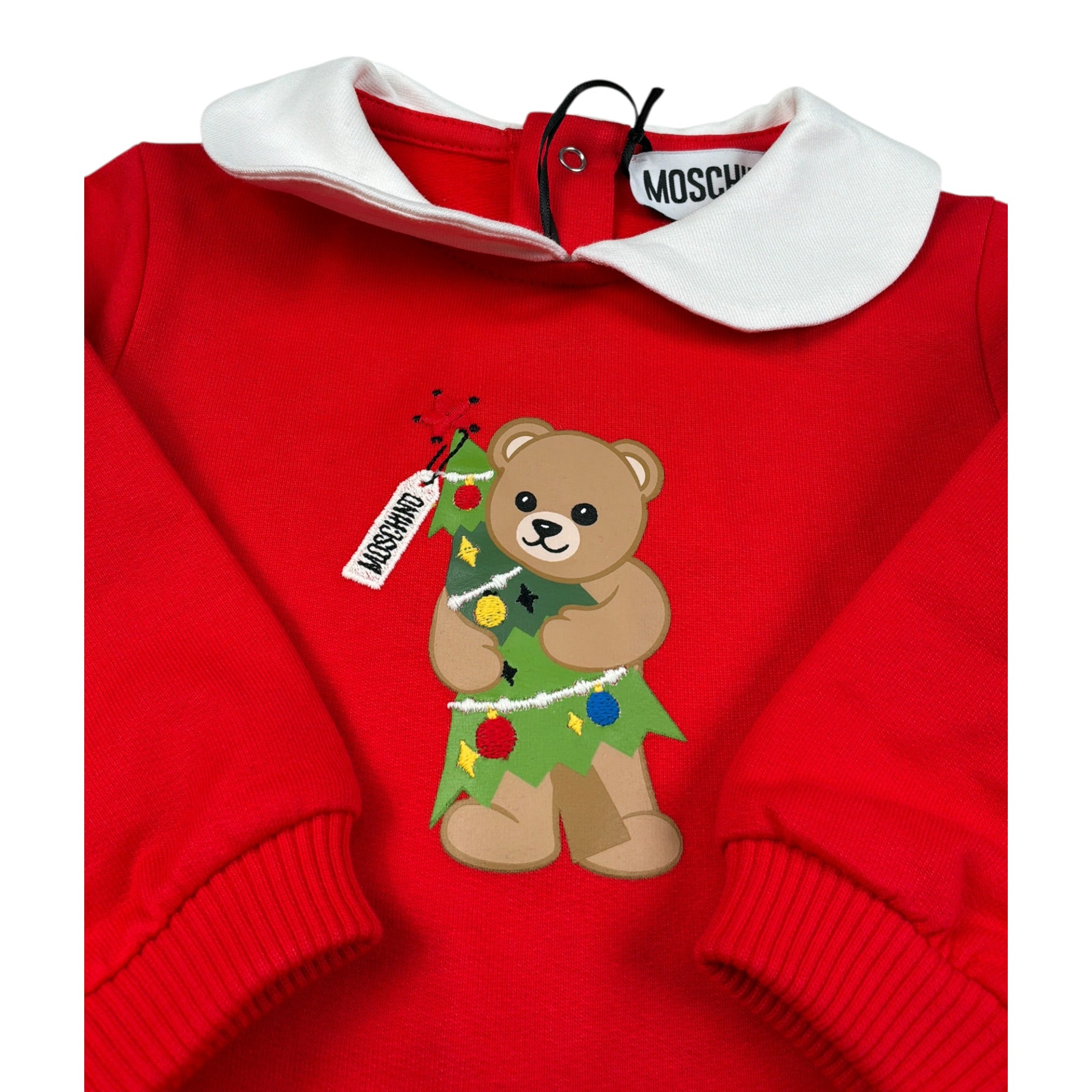 Moschino Tutina Manica Lunga tinta unita Rosso per Neonato M6Y037 ROSSO MOSCHINO 