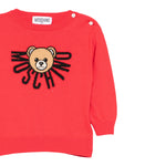 Moschino Maglia Girocollo tinta unita con Orso Rosso per Bambino M7W00JJ ROSSO MOSCHINO 