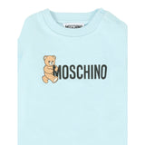 Moschino Felpa Chiusa Girocollo tinta unita con Logo Azzurro per Bambino M8F03QXJ AZZURRO MOSCHINO 