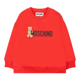 Moschino Felpa Chiusa Girocollo tinta unita con Logo Rosso per Neonato M8F03QXX ROSSO MOSCHINO 