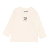 Moschino Shirt Girocollo tinta unita con Logo Beige per Bambino M9O00RJ BEIGE MOSCHINO 