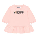 Moschino Abito Manica Lunga tinta unita con Logo Rosa per Bambina MAV0BKJ ROSA MOSCHINO 