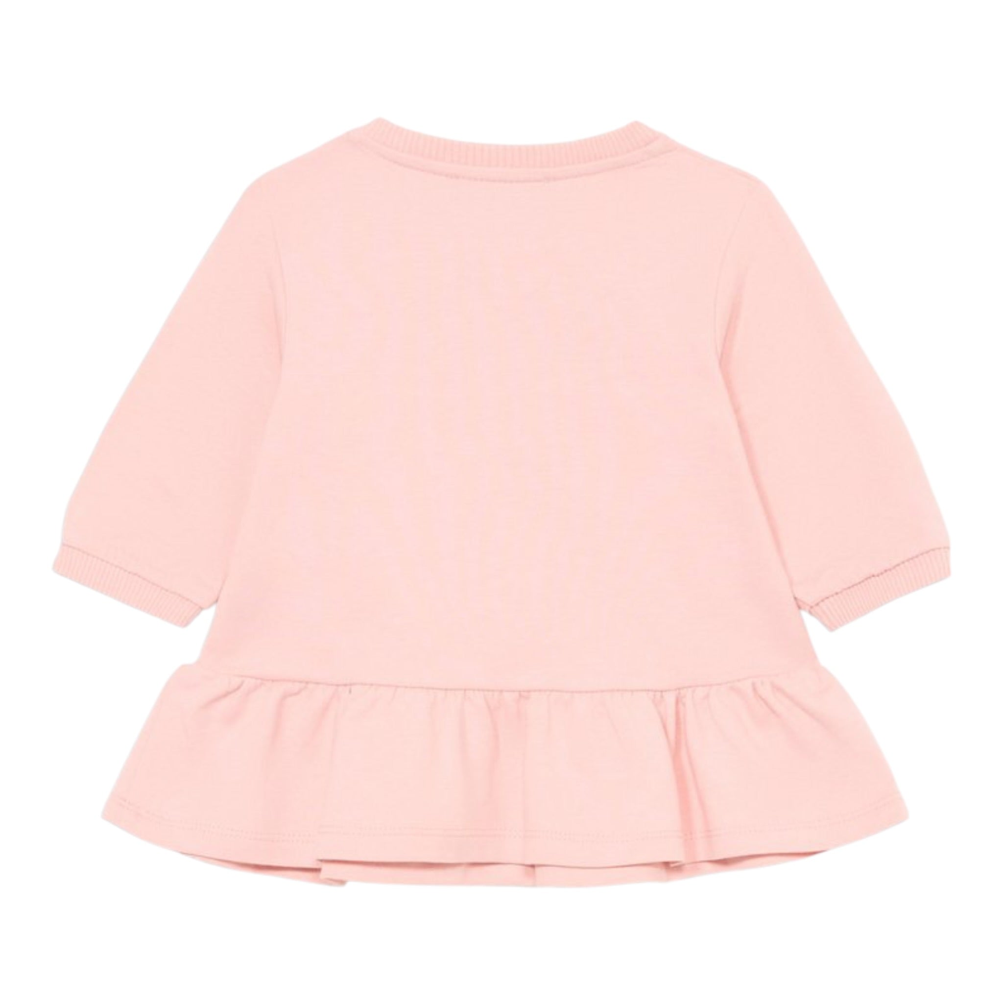 Moschino Abito Manica Lunga tinta unita con Logo Rosa per Bambina MAV0BKJ ROSA MOSCHINO 