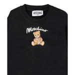 Moschino Felpa Chiusa Girocollo tinta unita con Stampa Nero per Neonata MDF033 NERO MOSCHINO 