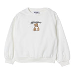 Moschino Felpa Chiusa Girocollo tinta unita con Stampa Panna per Neonata MDF033 PANNA MOSCHINO 