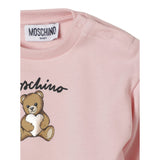 Moschino Felpa Chiusa Girocollo tinta unita con Stampa Rosa per Neonata MDF033 ROSA MOSCHINO 