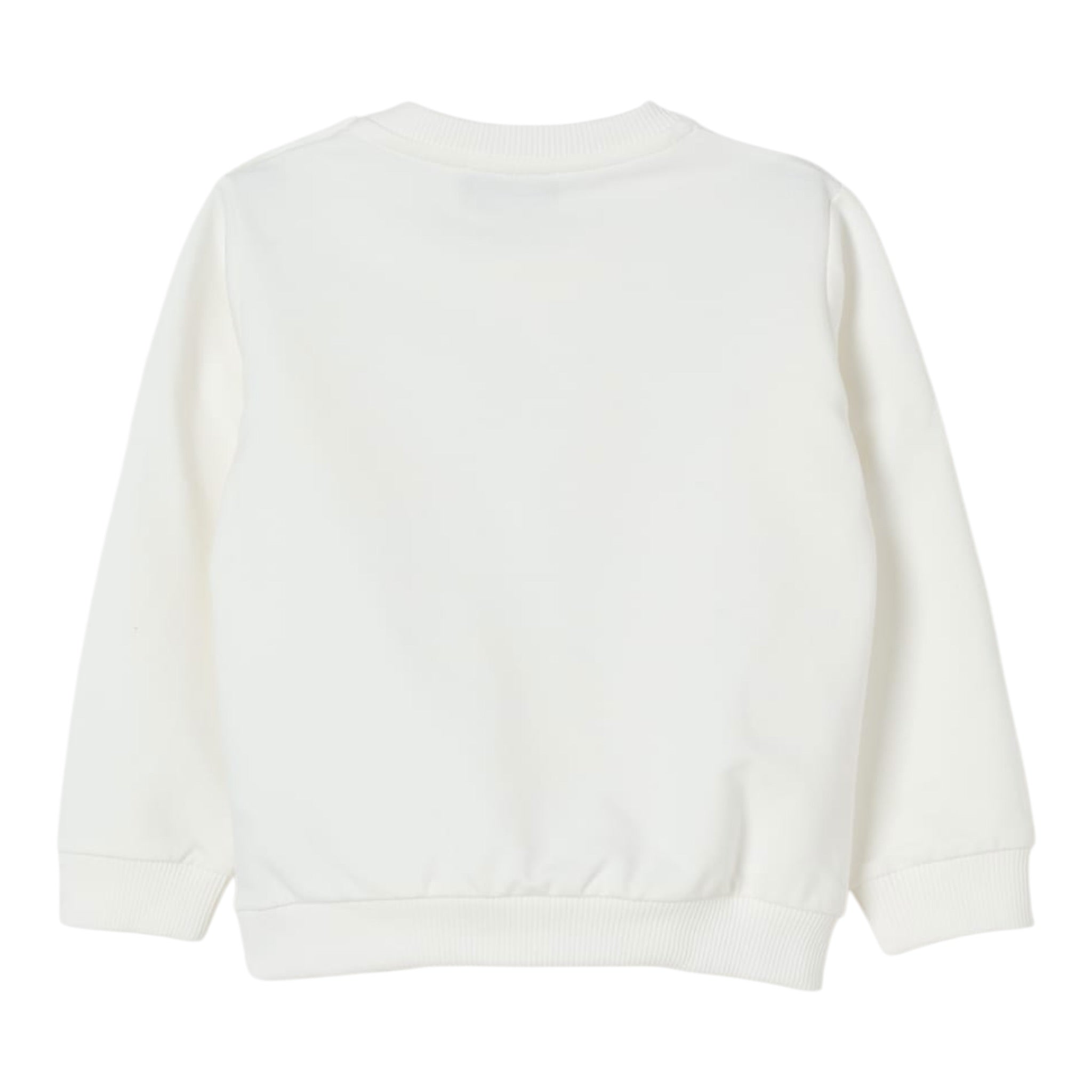 Moschino Felpa Chiusa Girocollo Tinmta Unita con Stampa Panna per Neonata MDF034 PANNA MOSCHINO 