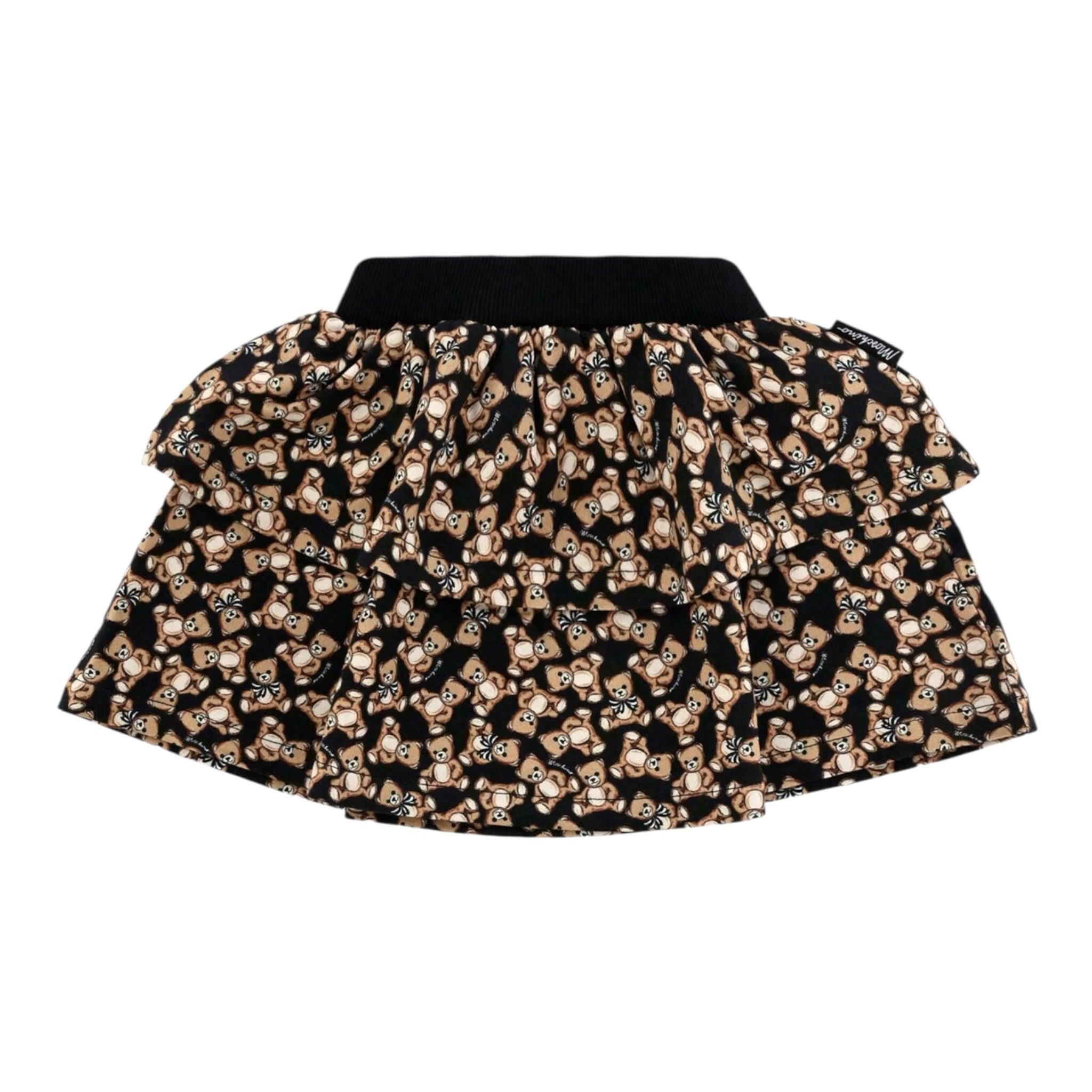 Moschino Gonna tinta unita con Stampe Orsi Nero per Bambina MDJ01NJXXX NERO MOSCHINO 