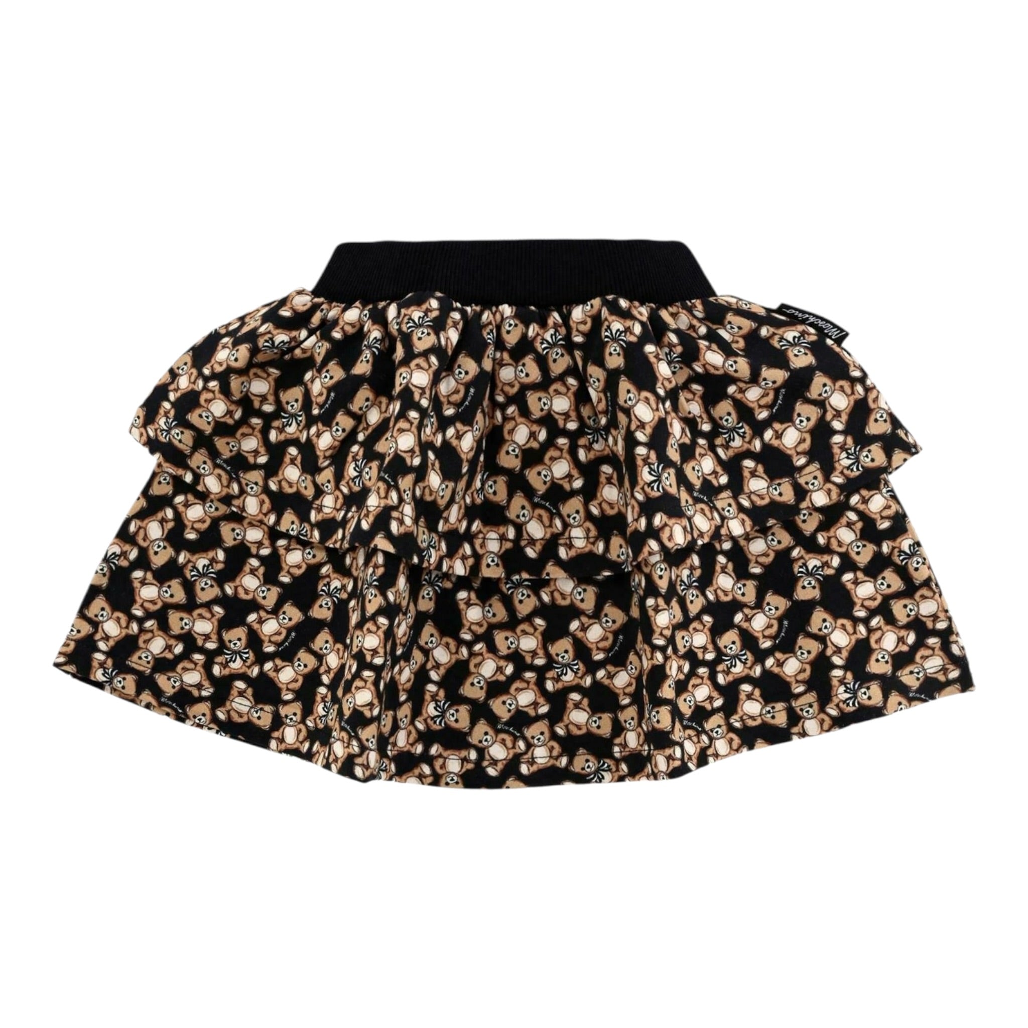 Moschino Gonna tinta unita con Stampe Orsi Nero per Bambina MDJ01NJXXX NERO MOSCHINO 