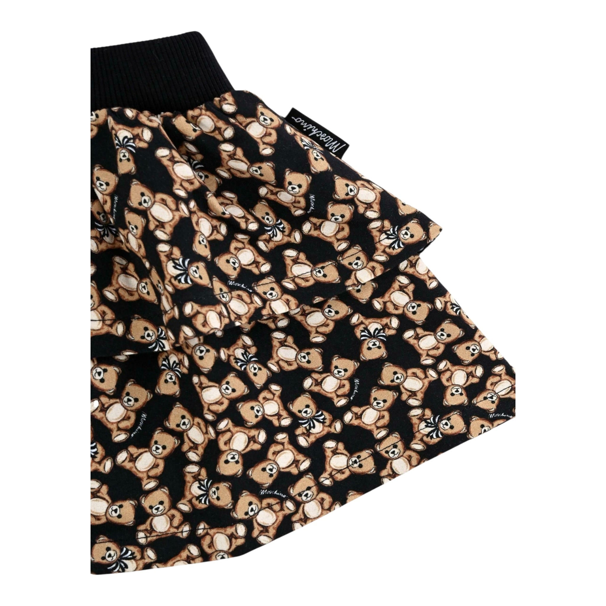 Moschino Gonna tinta unita con Stampe Orsi Nero per Bambina MDJ01NJXXX NERO MOSCHINO 