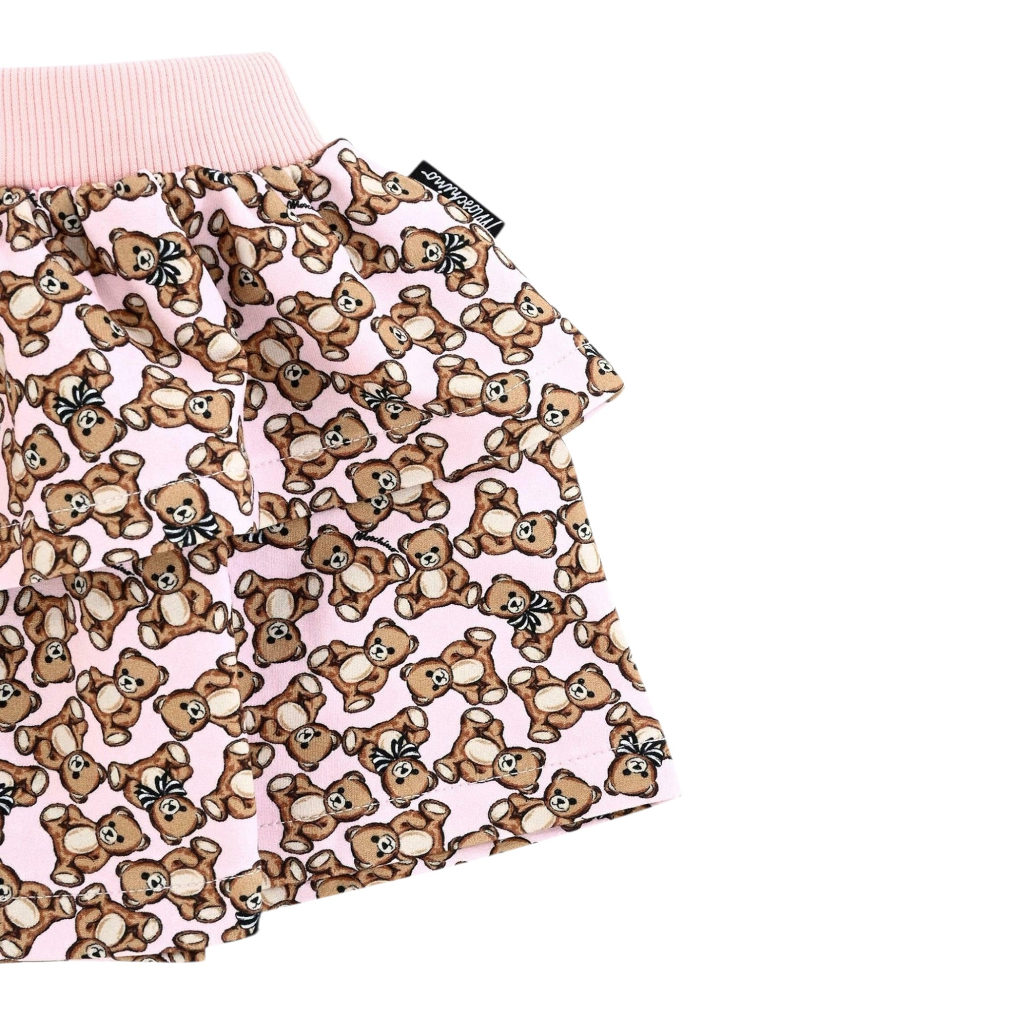Moschino Gonna tinta unita con Stampe Orsi Rosa per Neonata MDJ01N ROSA MOSCHINO 