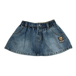 Moschino Gonna In Denim tinta unita con Stampa Azzurro per Neonata MDJ01P AZZURRO MOSCHINO 