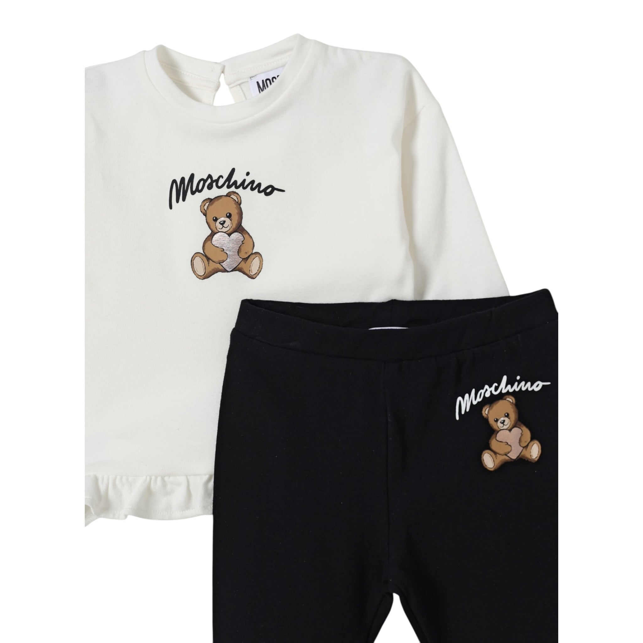 Moschino Completo 2 Pezzi Shirt-Leggins Bicolore Bianco/Nero per Neonata MDK03CX BIANCO/NERO MOSCHINO 
