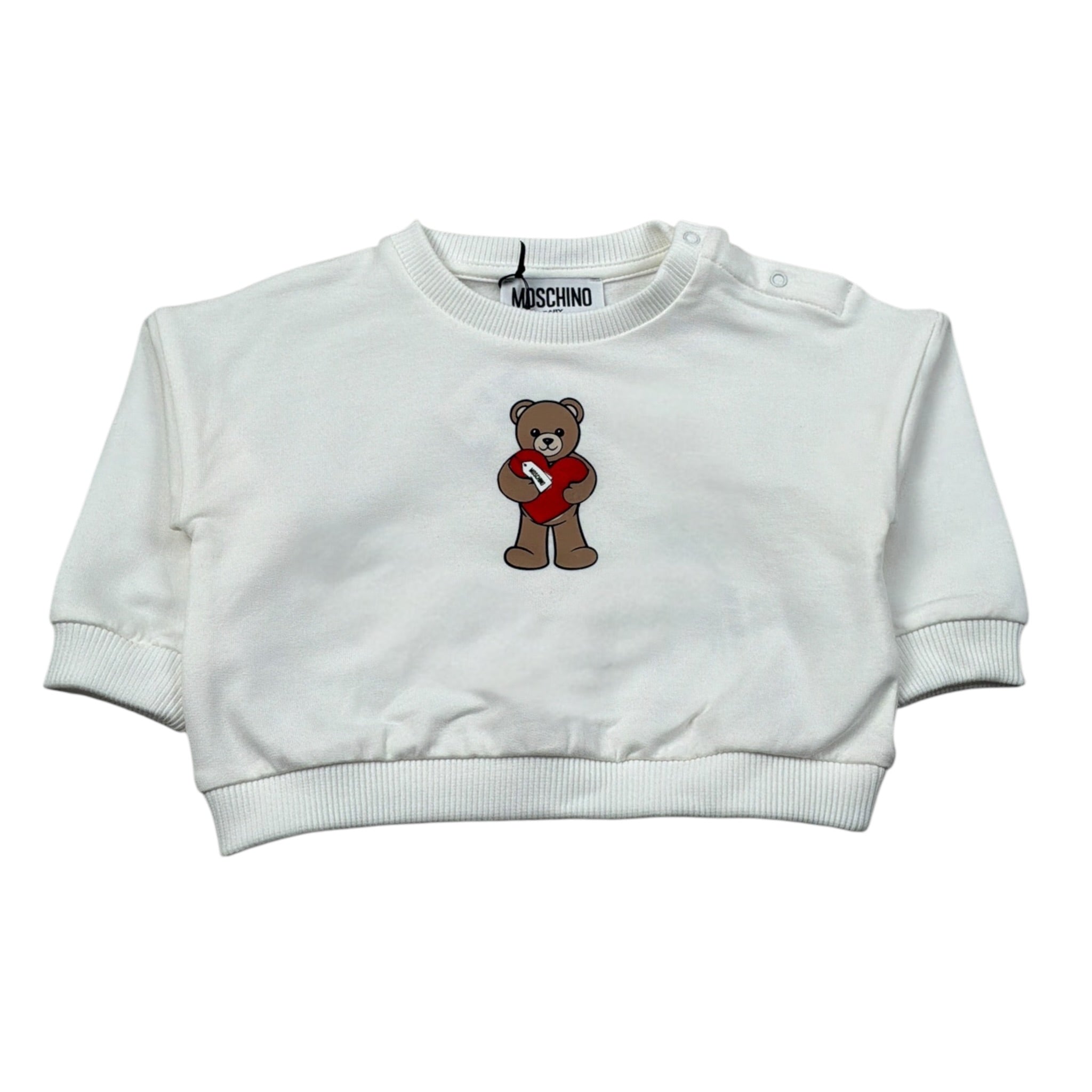 Moschino Completo 2 Pezzi Felpa-Pantalone Bianco per Neonata MDK03G BIANCO MOSCHINO 